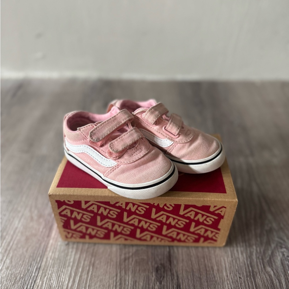 Vans Pink Canvas Sneakers with White Accents